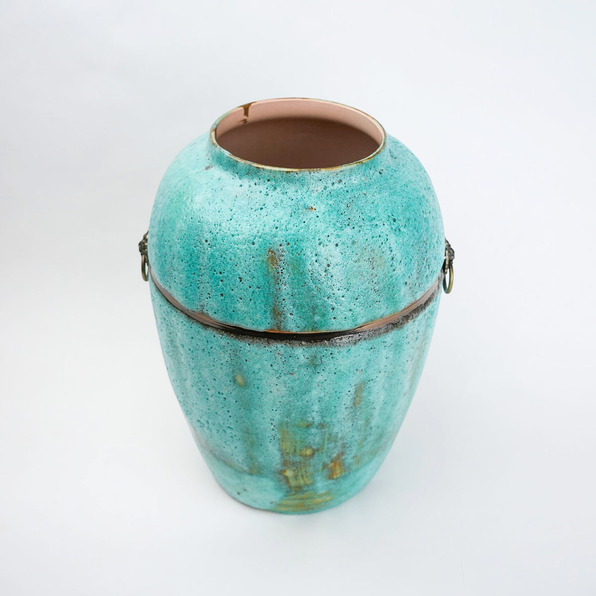 Turquoise Patina Ceramic Vase