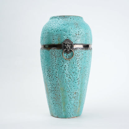 Turquoise Patina Ceramic Vase