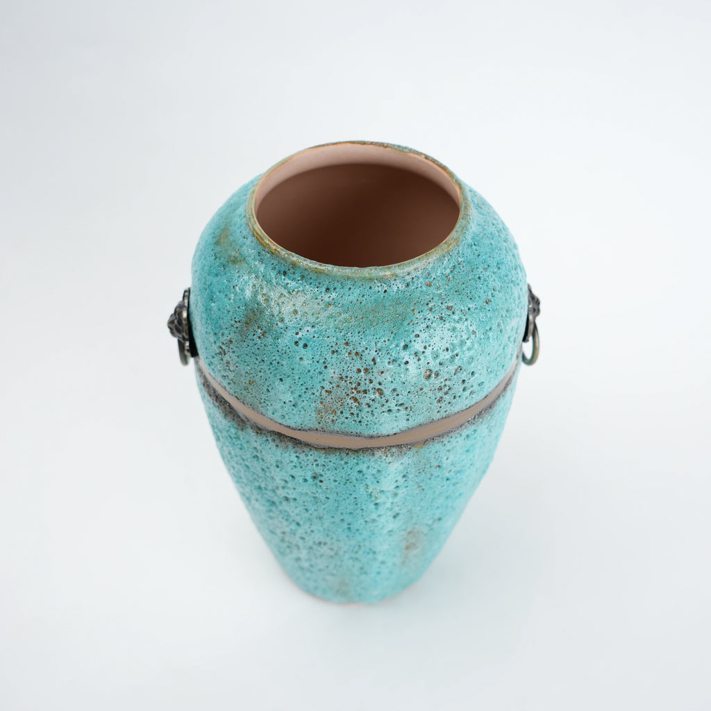 Turquoise Patina Ceramic Vase