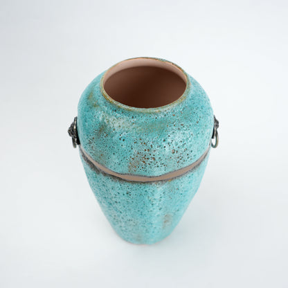Turquoise Patina Ceramic Vase