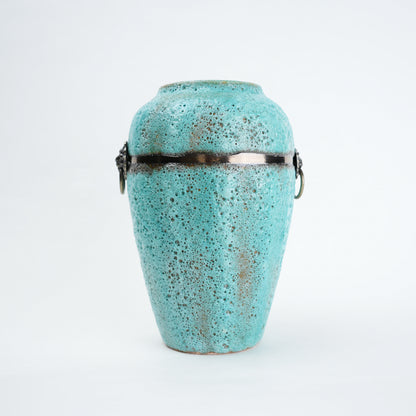 Turquoise Patina Ceramic Vase
