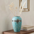 Turquoise Patina Ceramic Vase