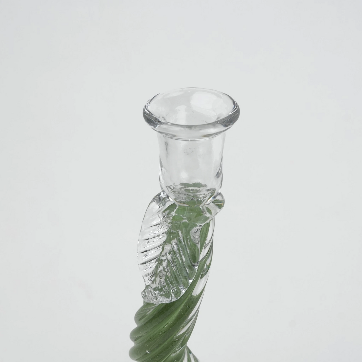 Twist Glow close-up, glass leaf flourish