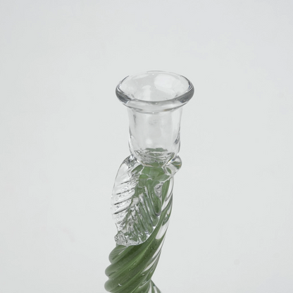 Twist Glow close-up, glass leaf flourish