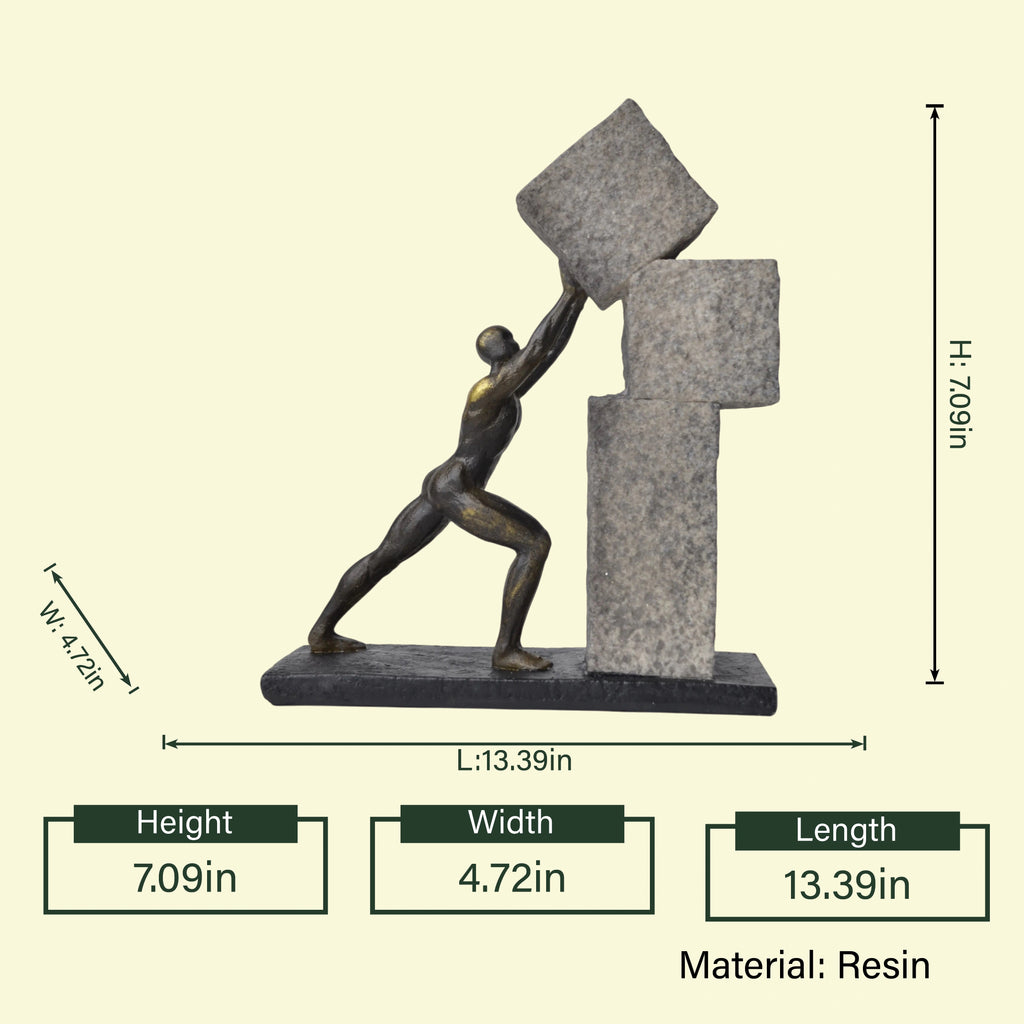 Vertical Bronze Strive Figurine