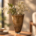 Bronze vase, ruffled rim, 12.99in product shot