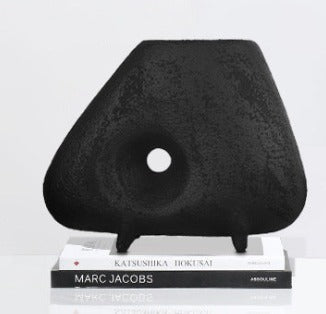 Obsidian Poise Abstract Resin Vase