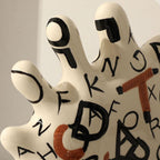 Alphabet vase white crown top close-up