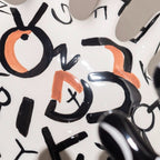 Alphabet vase white close-up letters