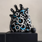 Alphabet heart vase black on plinth