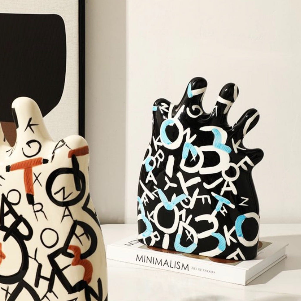 Alphabet vase black on minimalism book