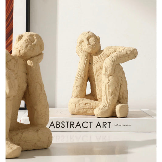 Artistic Seated Bookends – Contemporary Cement Elegance