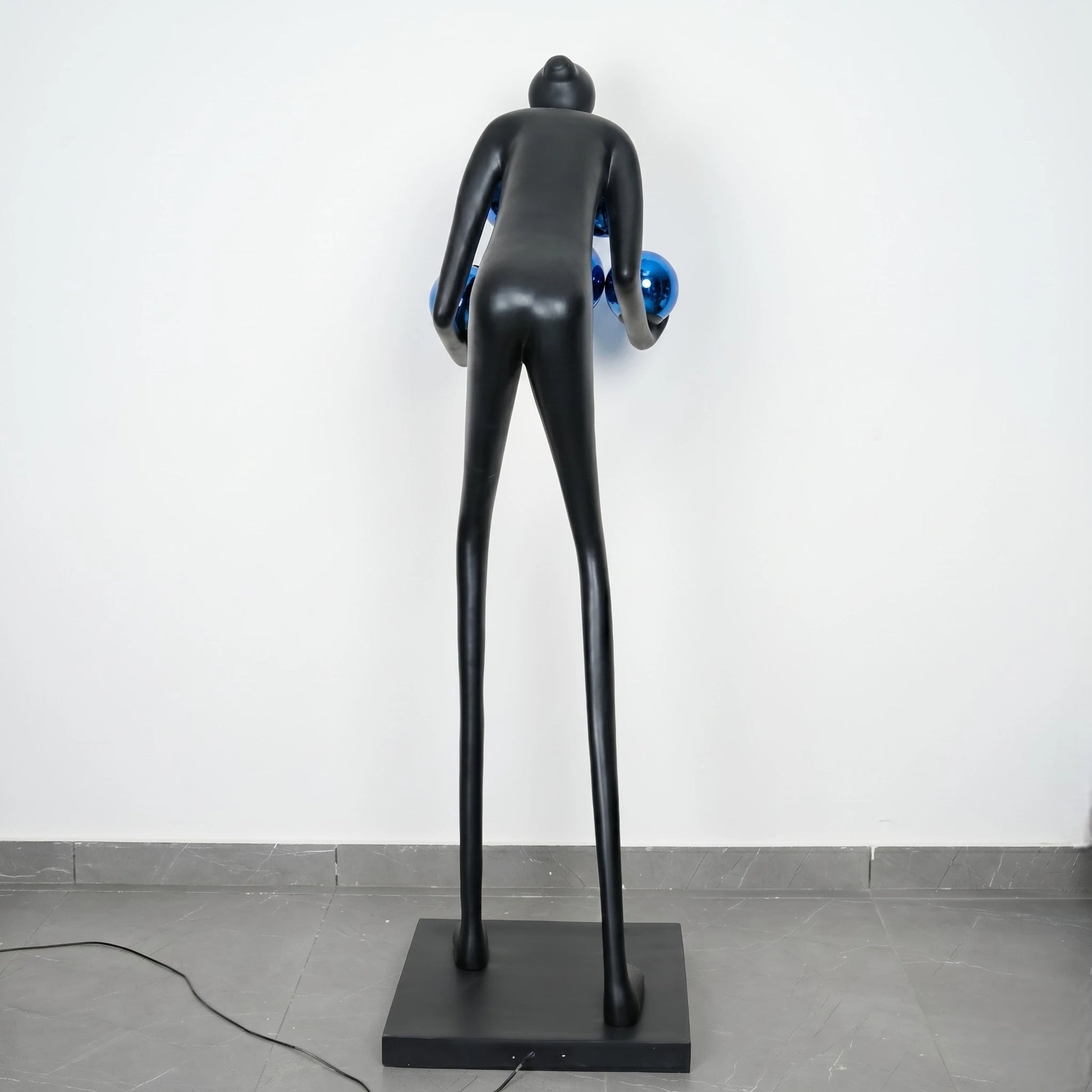 Glow figure lamp, blue orbs, rear studio