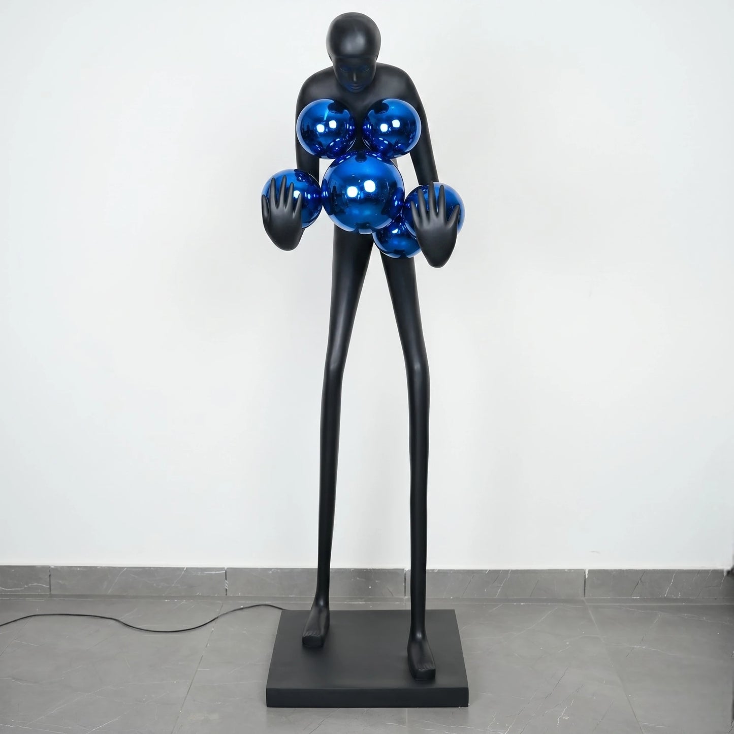 Glow figure lamp, sapphire orbs, head-on
