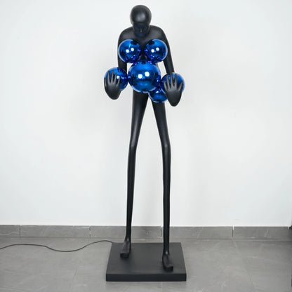 Glow figure lamp, sapphire orbs, head-on