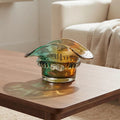 Aqua Amber Glass Vase