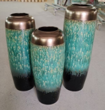 teal green tall ceramic decorative vase for living room