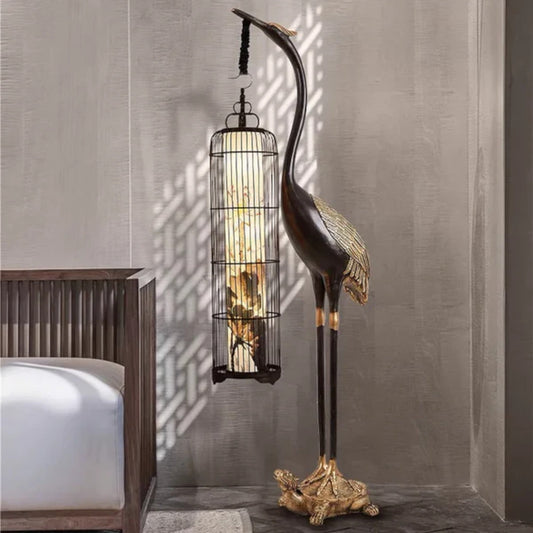 Elegant Crane Sculpture Lamp