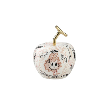 Imaginative Twist: Illustrated Ceramic Apple