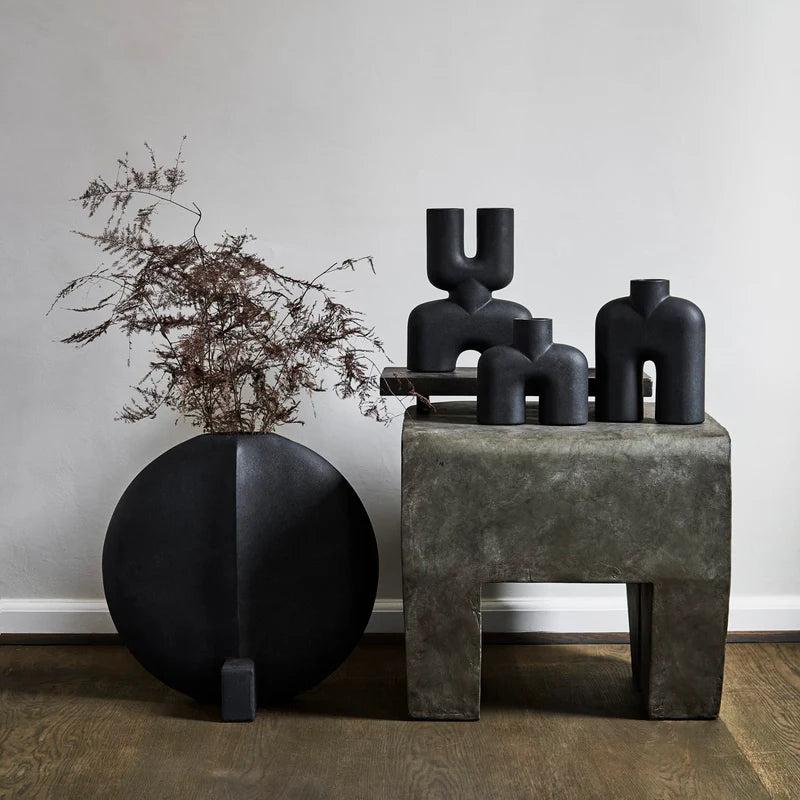 Luxury sculptural home decor styled in a modern contemporary interior