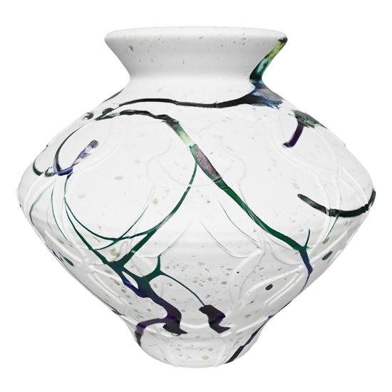 Abstract Splash White Ceramic Vase