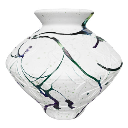 Abstract Splash White Ceramic Vase