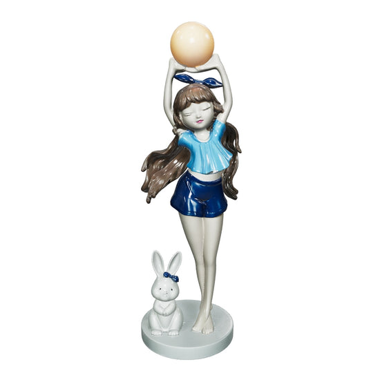 Blue Bunny Glow Girl Lamp