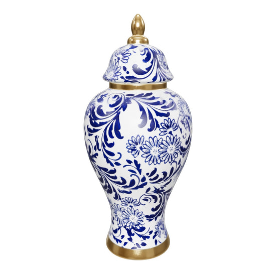 Blue Floral Ceramic Jar