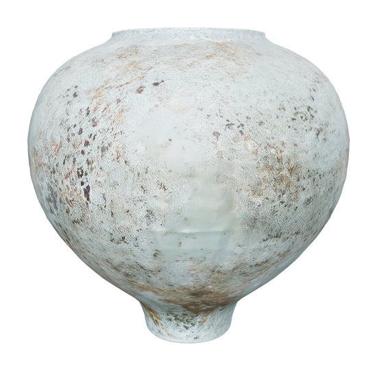 Blue Grey Patina Ceramic Vase