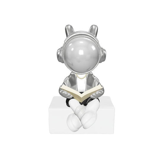 Cosmic Reader Figurine- Silver