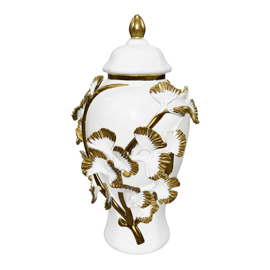 Gold Leaf Ceramic Jar