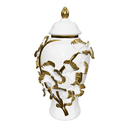 Gold Leaf Ceramic Jar