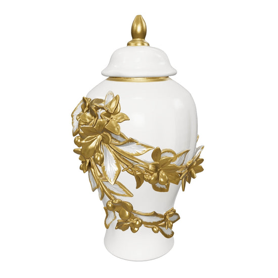 Gold Bloom Ceramic Jar