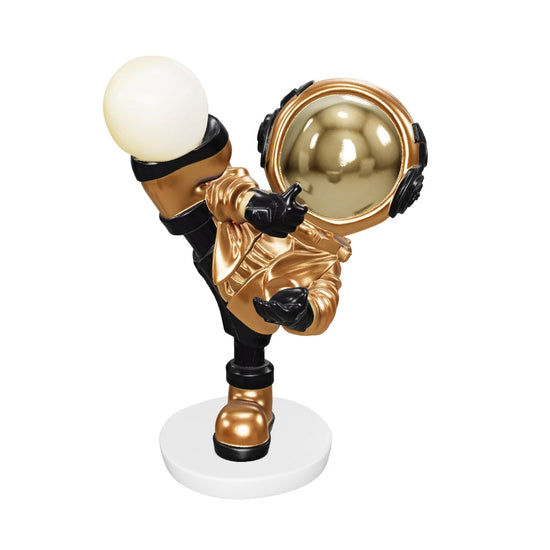 Gold Astronaut Kicker Lamp