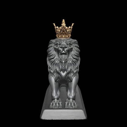 Majestic lion decor object for shelf and console styling
