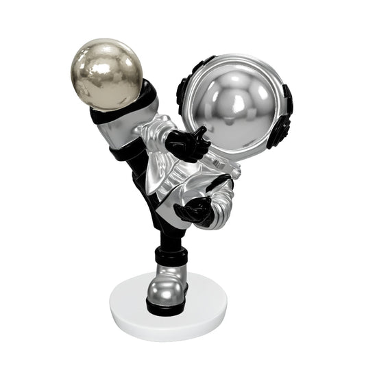 Silver Astronaut Kicker Lamp