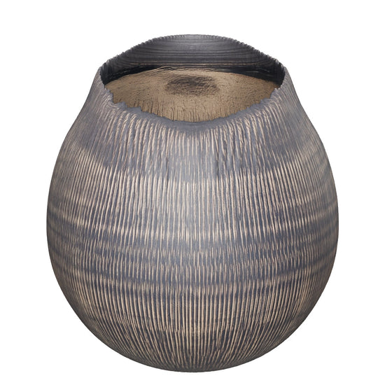Textured Charcoal Ceramic Vase