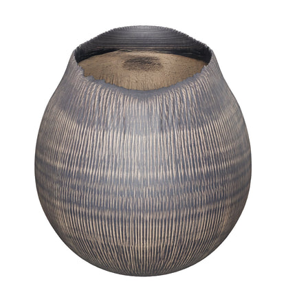 Textured Charcoal Ceramic Vase