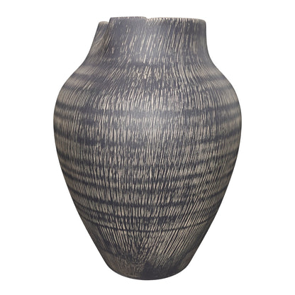 Textured Charcoal Ceramic Vase