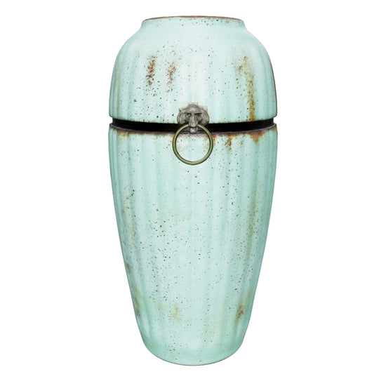 Turquoise Patina Ceramic Vase