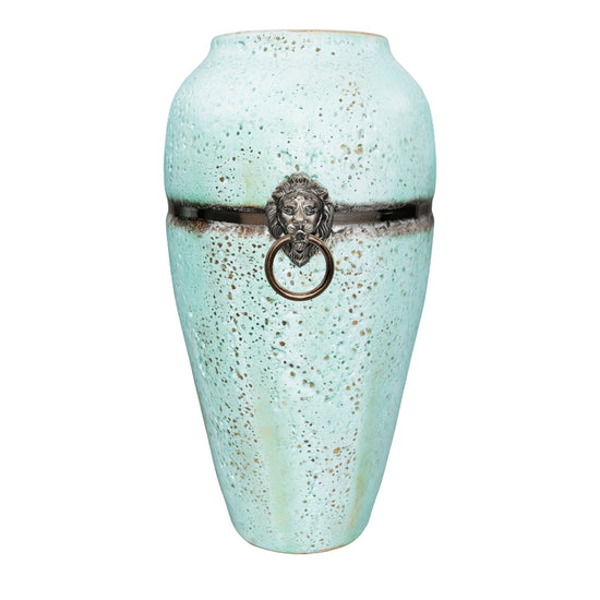 Turquoise Patina Ceramic Vase