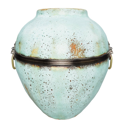 Turquoise Patina Ceramic Vase