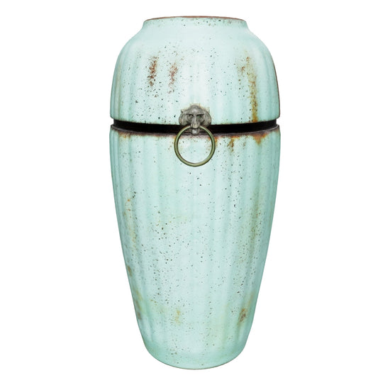 Turquoise Patina Ceramic Vase