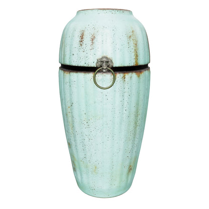 Turquoise Patina Ceramic Vase