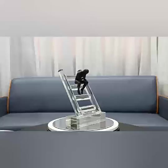 Decorative thinker figurine accent for modern tabletop arrangements