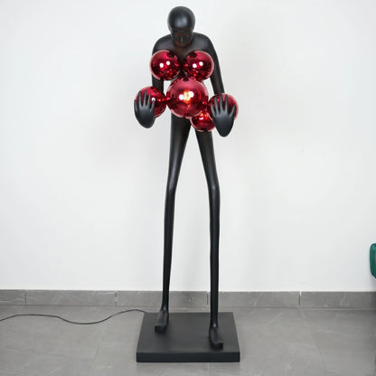 Glow figure lamp, red globes, head-on shot