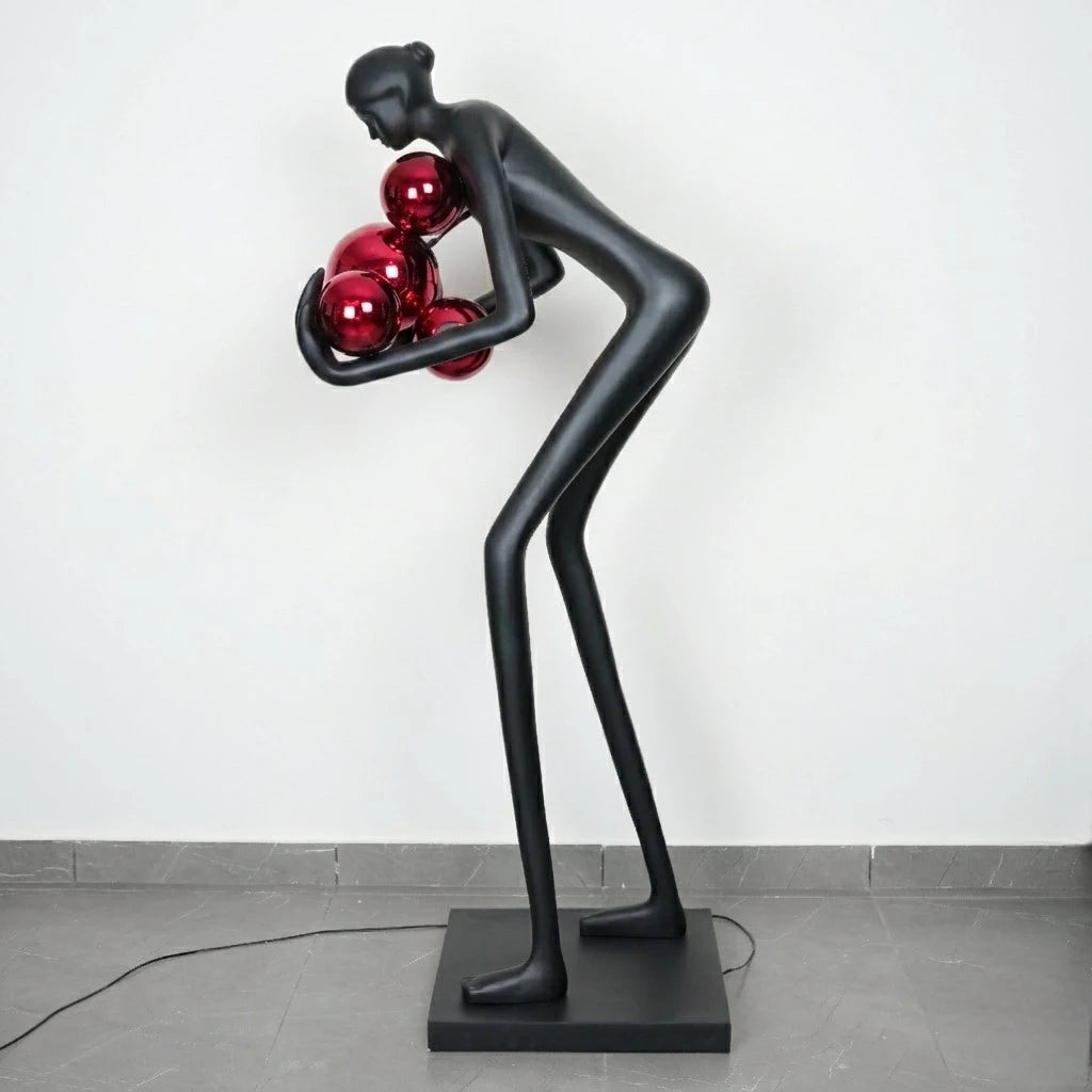 Glow figure lamp, ruby orbs unlit, side shot
