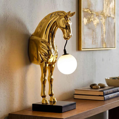 Golden Horse Globe Lamp