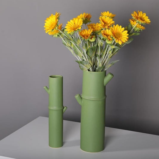 Sage Bamboo Vases - Luxury Home Decor