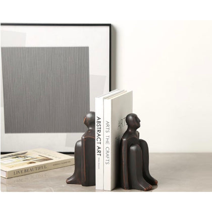 Contemporary minimalist bookend set designed for elegant bookshelf and tabletop styling